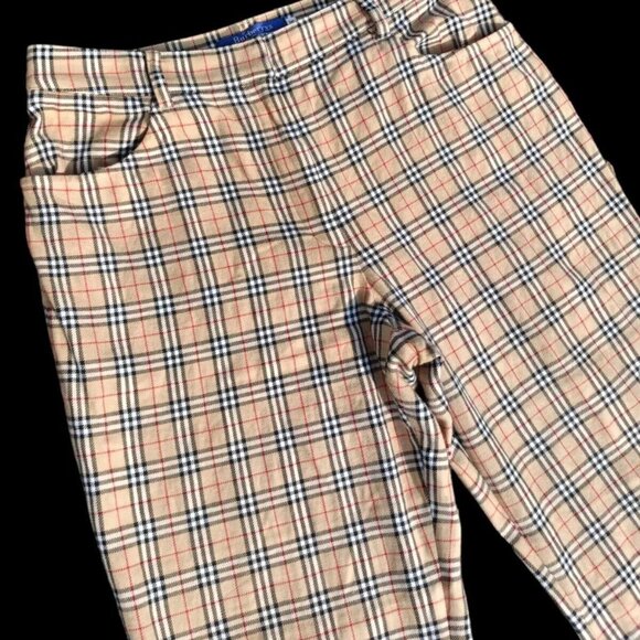 Vintage Burberrys of London Blue Label Nova Check Plaid Pants Women's Size 36 M - Picture 6 of 9